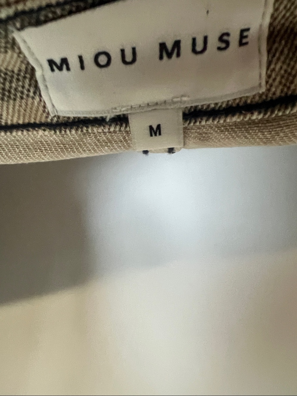 Miou Muse the Tanner pant Beige Plaid Relaxed Trousers - Picture 3 of 7